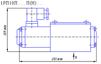 Габаритный чертеж пропорционального гидрораспределителя РП 10 предназначенного для управления скоростью и направлением движения выходного звена гидравлического исполнительного механизма