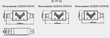 Габаритный чертеж гидродросселя с обратным клапаном предназначенного для дросселирования потока рабочей жидкости в одном направлении и свободного пропускания в обратном направлении