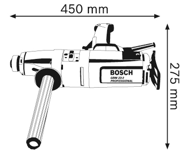 Дрель BOSCH GBM 23-2 E размеры