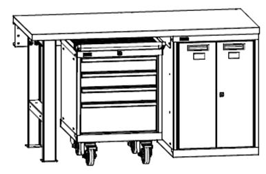 Диком верстак ВС 150, тумба подкатная ВС-014.