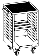 Диком ВСТ-010-09 тележка инструментальная с рамой для держателей инструмента и лотком.