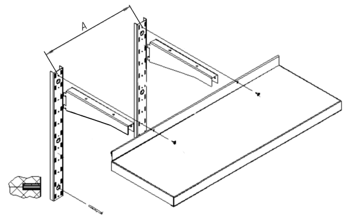 Полки настенные типа ПН Абат, схема сборки.