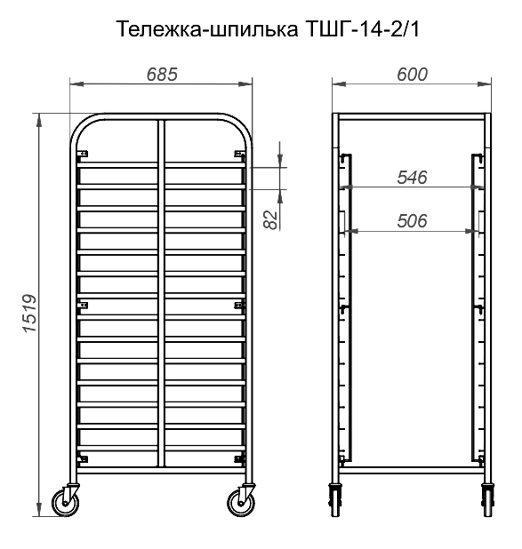 Тележка для торта размеры