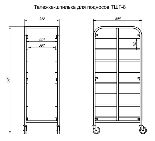 Тележка шпилька чертеж