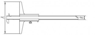 Штангенглубиномер отраслевой нониусный ШГО 4 с двумя поперечными выступами.