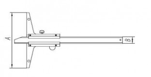 Штангенглубиномер отраслевой нониусный со скосом ШГО 2, измерительный инструмент, Россия.