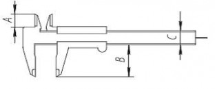 Штангенциркуль ШЦО-11 пластиковый, схема.