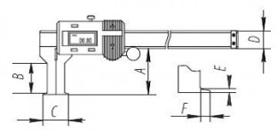 ШЦОЦ3 штангенциркуль цифровой для измерения внутренних размеров в труднодоступных местах схема.