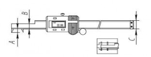 ШЦОЦ 18 штангенциркуль цифровой для измерения расстояния между канавками, схема.