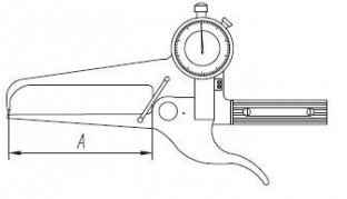Стенкомер индикаторный с удлиненными губками СИУ, измерительный инструмент, Россия.
