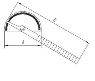 Угломер с линейкой УМ2, измерительный инструмент, Россия, Эталон.