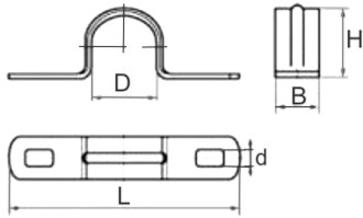 Скоба двухлапковая, размеры.