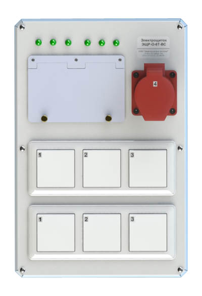 Щит питания операционный ЭЩР-О-6Т-ВС-МЕТ с 6 розетками.