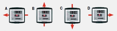 K33 счетчик дизтоплива PIUSI, направление потока.