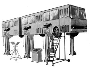 Автоподъемник шестистоечный ПС-15 для автобусов, АСО, Псков.