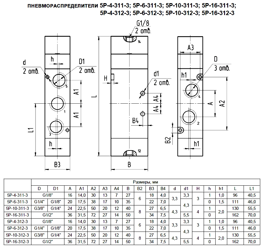 Пневмораспределитель 5 2 схема