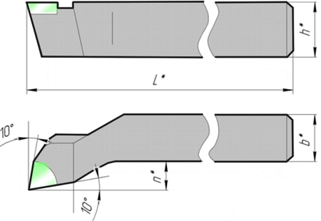Чертеж подрезного резца