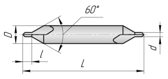 Центровочное сверло схема