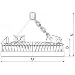 Круглые грузоподъемные электромагниты ДКМ, размеры.