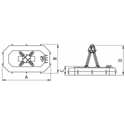 Прямоугольные грузоподъемные электромагниты для перегрузки скрапа, размеры.