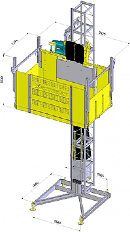 Подъемник Electroelsa EHPM2500/15, размеры.