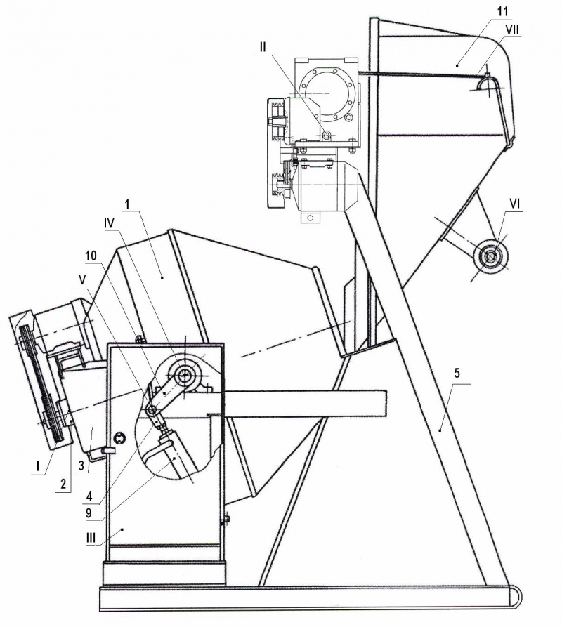Гравитационный бетоносмеситель схема