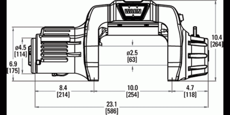 Автомобильная лебедка WARN 9.5cti, размеры.