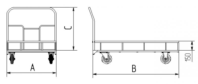 Чертеж тележки для перевозки грузов
