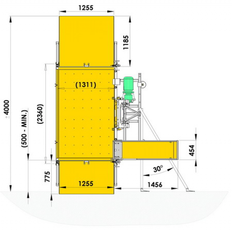 Строительный мачтовый подъемник Electroelsa EHPM1200, размеры.