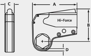 Чертеж гидравлического кассетного ключа HI-FORCE